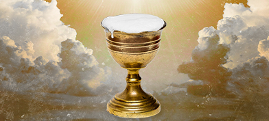 A golden chalice in the sky brimming with semen.