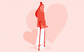 A-woman-stands-using-two-braces